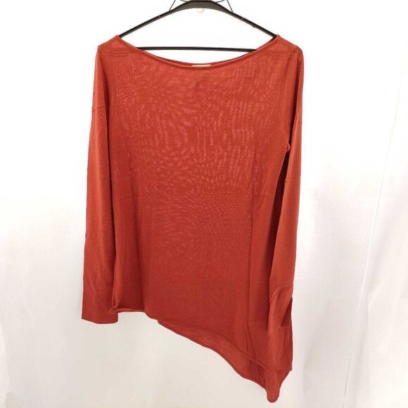 Hermès Paris Cashmere Silk Asymmetrical Sweater - Rust Orange - Size S - Picture 1 of 9